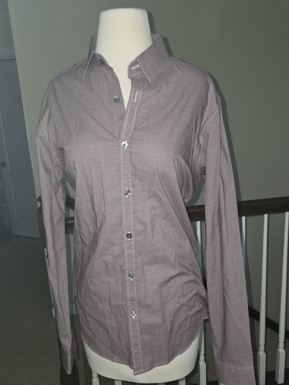 Theory Women's Button-Down Dress Shirt in Mauve